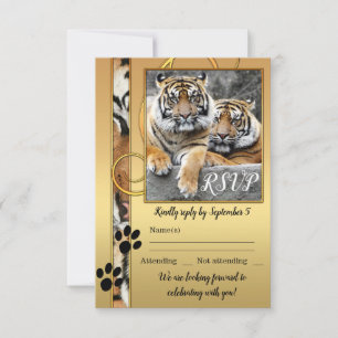 Tiger Safari Zoo Bröllop OSA Card Inbjudningar
