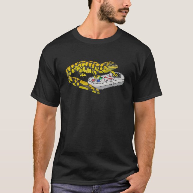 Tiger salamander spelar videospel Salamanders Ga T Shirt (Framsida)