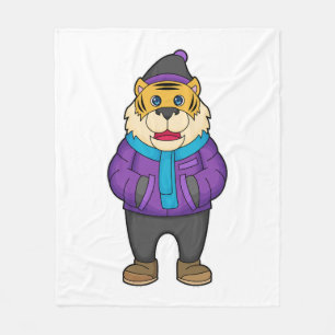 Tiger Scarf Beanie Fleecefilt