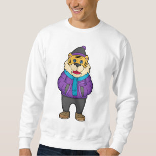 Tiger Scarf Beanie Lång Ärmad Tröja