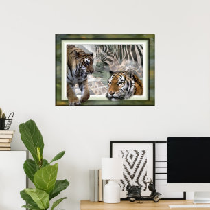 Tiger sebra, giraff, älskaregåvor poster