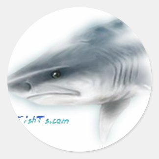 Tiger Shark Head Runt Klistermärke