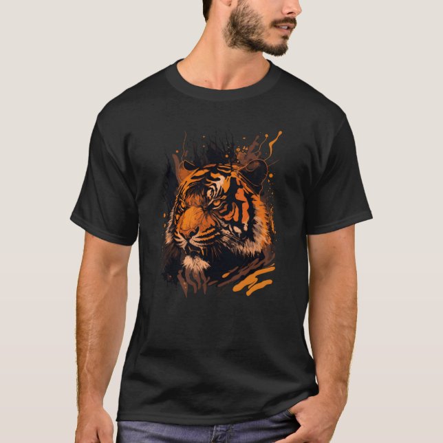 Tiger showingeeth girl t shirt (Framsida)