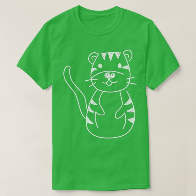 Tiger Silhouette Cute Wildlife Animal Safari Premi T Shirt (Design framsida)