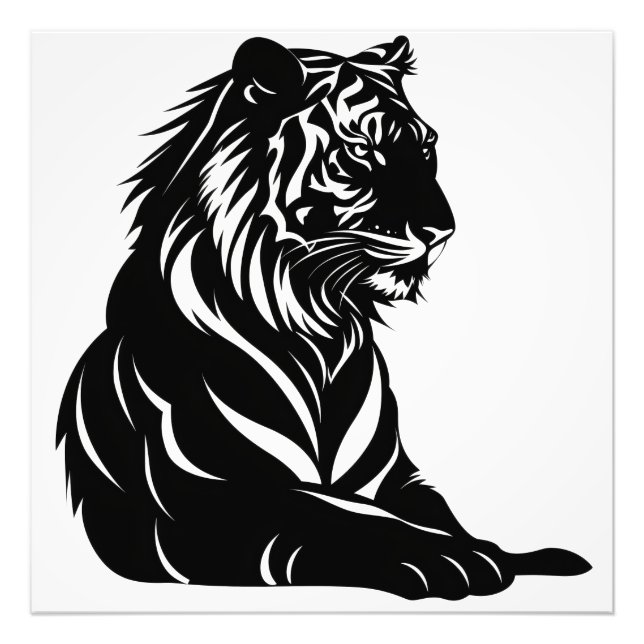 Tiger Silhouette Fototryck (Framsidan)