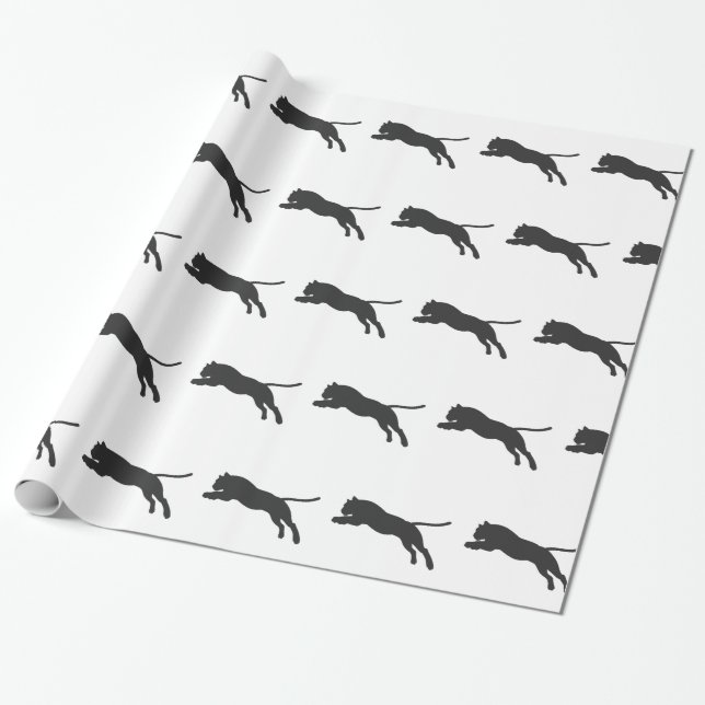 Tiger silhouette - Välj bakgrund färg Presentpapper (Utrullad)