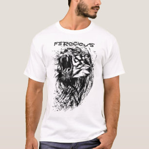 Tiger Silhoutte Print Manar Basic T-Shirt