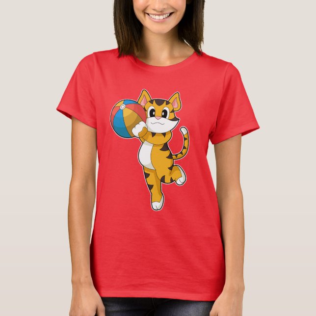 Tiger Simning Vattenpolo Sommar T Shirt (Framsida)