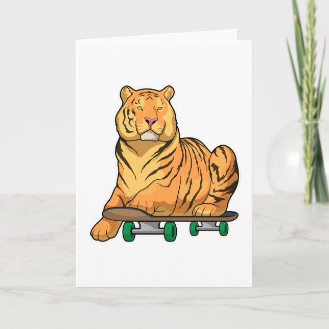 Tiger Skateboard Skateboard Kort (Framsida)