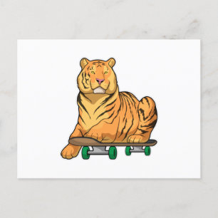 Tiger Skateboard Vykort