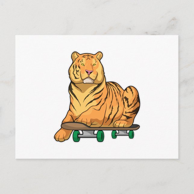 Tiger Skateboard Vykort (Framsida)