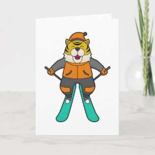 Tiger Skidåkare Skida Kort