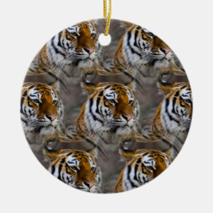 Tiger Skin Print, Safari Animal Gift Mönster Julgransprydnad Keramik