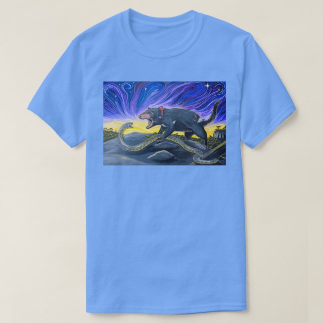 Tiger Snake vs Tasmanian Djävulen T Shirt (Design framsida)