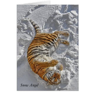 Tiger "snöängel ", hälsningskort