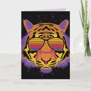 TIGER SOLGLAS FÖDELSEDAGKORT FÖR STOR KATT KORT