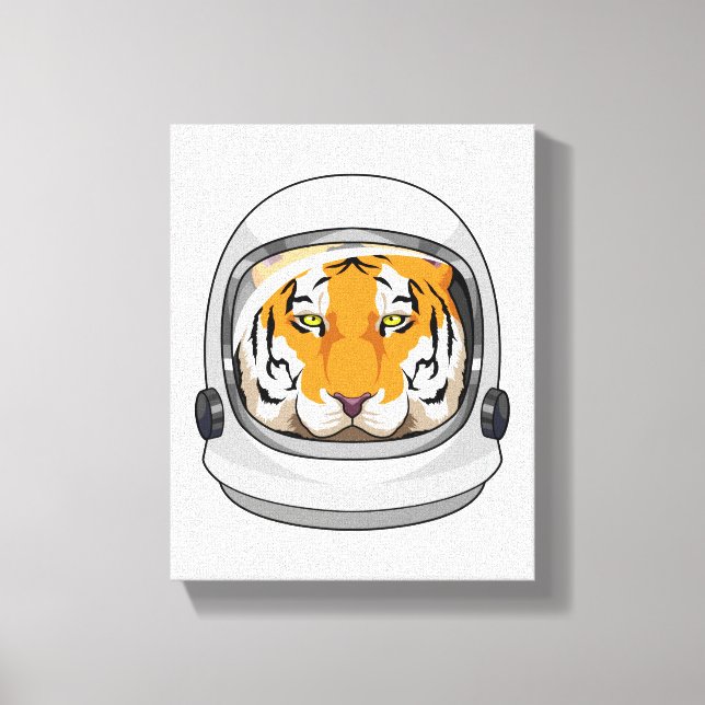 Tiger som Astronaut med Helmet Canvastryck (Framsida)
