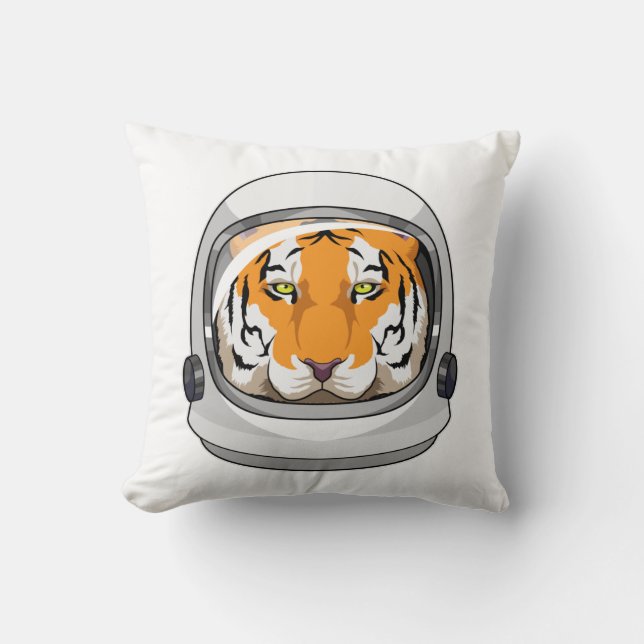 Tiger som Astronaut med Helmet Kudde (Framsida)
