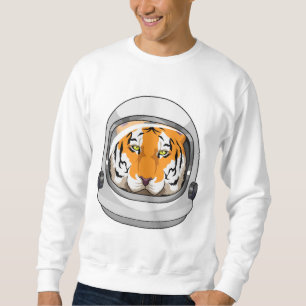 Tiger som Astronaut med Helmet Lång Ärmad Tröja