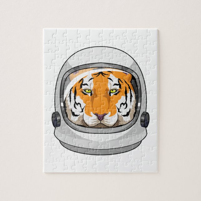 Tiger som Astronaut med Helmet Pussel (Vertikal)