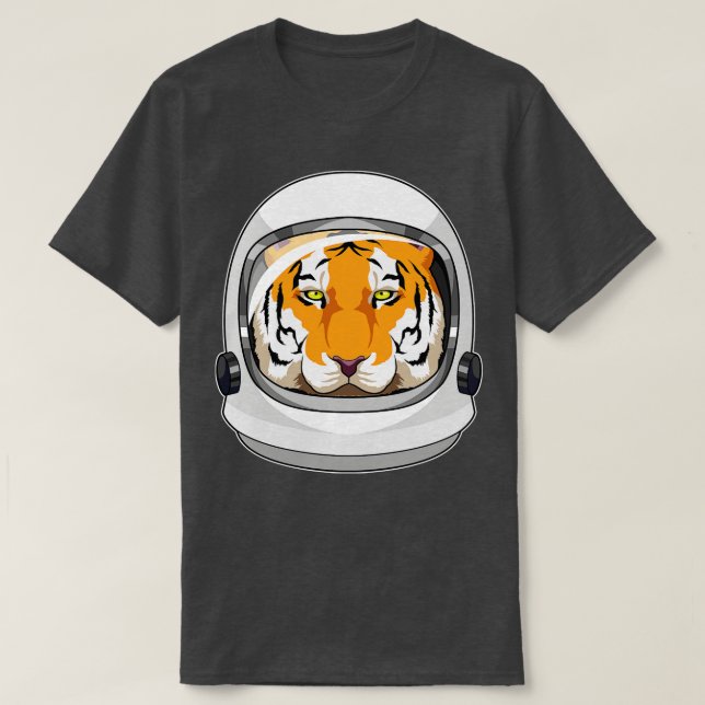 Tiger som Astronaut med Helmet T Shirt (Design framsida)