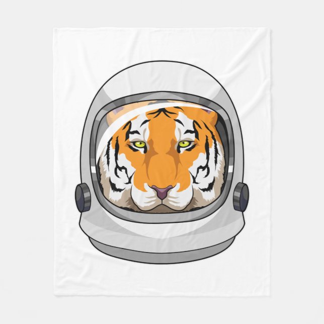 Tiger som Astronaut med Hjälm Fleecefilt (Framsidan)