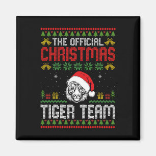 Tiger som bär jultomtehatt Xmas-ljus God Jul Magnet