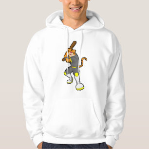 Tiger som Baseball-spelare med Baseball fladdermus Hoodie