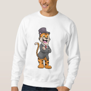 Tiger som Groom med Jacka & Hat Lång Ärmad Tröja