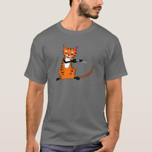 Tiger som leker flöjten t-shirt