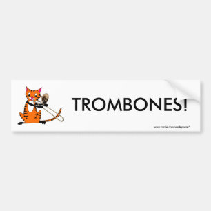 Tiger som leker trombonen bildekal