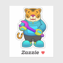 Tiger som Mechanic med Wrench Klistermärken