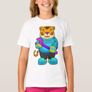 Tiger som Mechanic med Wrench T Shirt