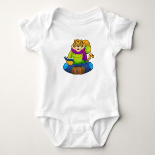 Tiger som Nerd med Bok T Shirt