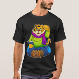 Tiger som Nerd med Bok T Shirt