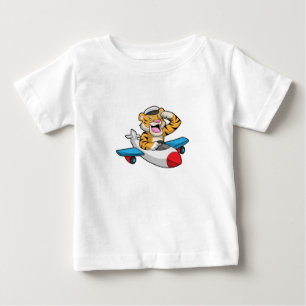 Tiger som pilot i Flygplan T Shirt