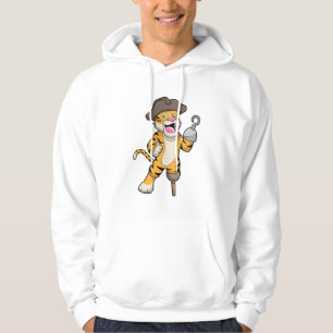 Tiger som Pirat med träben och Hookad hand Hoodie