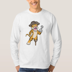 Tiger som Pirat med träben och Hookad hand T Shirt