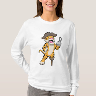 Tiger som Pirat med träben och Hookad hand T Shirt