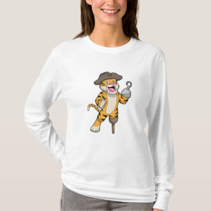 Tiger som Pirat med träben och Hookad hand T Shirt