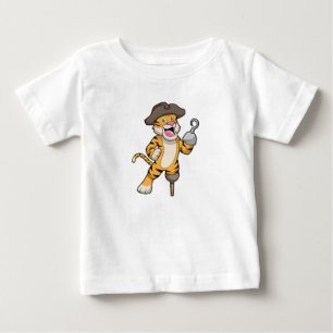 Tiger som Pirat med träben och Hookad hand T Shirt