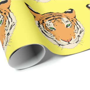 Tiger som slår in papper presentpapper