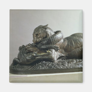 Tiger som slukar en alligator, 1832 (brons), magnet