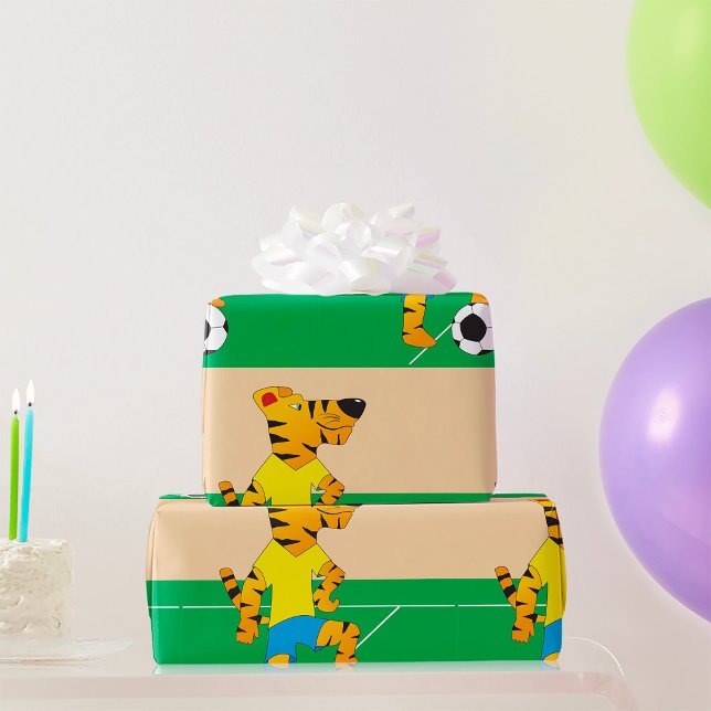 Tiger som spelar fotboll presentpapper (Skapare uppladdad)