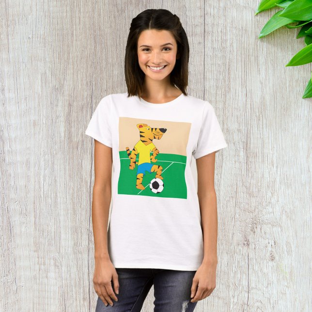 Tiger som spelar fotboll t shirt (Skapare uppladdad)