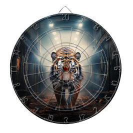 Tiger som strövar i en surrealistisk skog nr 2 darttavla