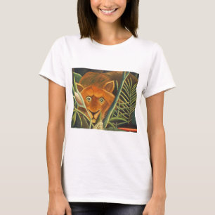 Tiger som testar ut från gräs av Henri Rousseau T Shirt