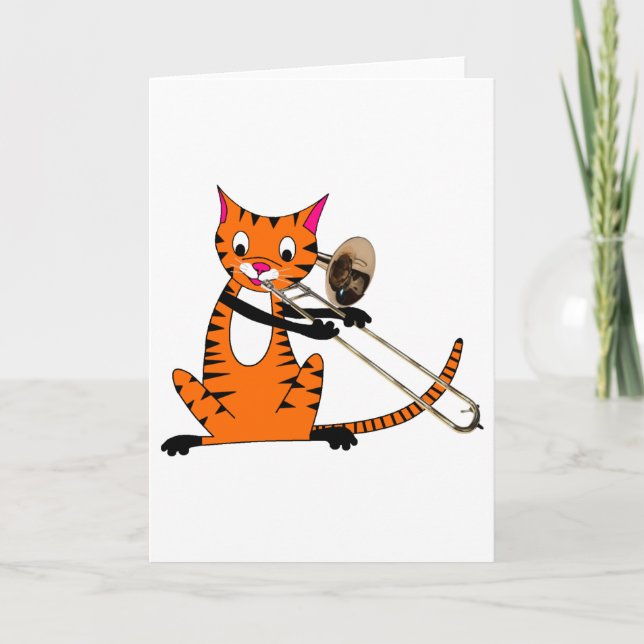 Tiger Spela trombone Kort (Framsida)