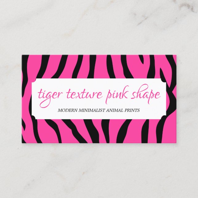 Tiger Sprinkles Struktur Rosa Shape Ram Visitkort (Framsida)