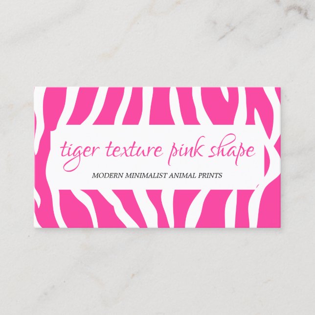 Tiger Sprinkles Struktur Rosa Vit Form Ram Visitkort (Framsida)